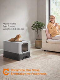 Songmics Feandrea Hidden Cat Litter Box, Cat Litter Tray With Hood, Slide-Out Tray, Scoop, Brush,load 15 Kg, Anti-Tracking - thumbnail 1