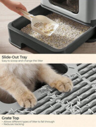 Songmics Feandrea Hidden Cat Litter Box, Cat Litter Tray With Hood, Slide-Out Tray, Scoop, Brush,load 15 Kg, Anti-Tracking - thumbnail 3