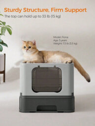 Songmics Feandrea Hidden Cat Litter Box, Cat Litter Tray With Hood, Slide-Out Tray, Scoop, Brush,load 15 Kg, Anti-Tracking - thumbnail 5
