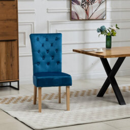Pienza Velvet Dining Chairs - Set Of 2 - Blue
