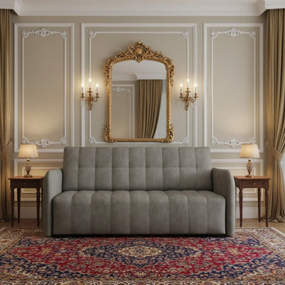 Viva Grand Iv Sofa Bed With Storage And Wooden Legs, Wavy Springs, Sleep Function Size 165X98X85 Cm Grey - image 1