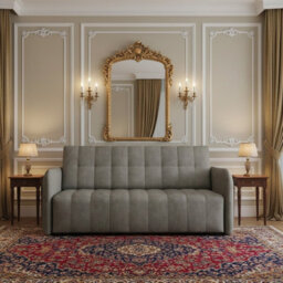 Viva Grand Iv Sofa Bed With Storage And Wooden Legs, Wavy Springs, Sleep Function Size 165X98X85 Cm Grey - thumbnail 1