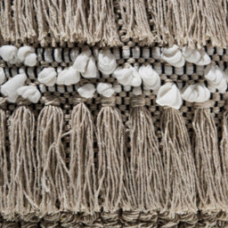 Beliani Beige Handwoven Cotton Pouffe With Tassels, Round Moroccan-Style Footstool 44Cm - thumbnail 6