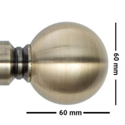 A.unique Home Plain Round Ball Metal Extendable Curtain Pole With Rings And Fittings (25/28mm) - Antique Brass, 180Cm-340Cm Approx - thumbnail 2