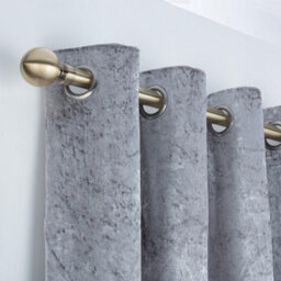 A.unique Home Plain Round Ball Metal Extendable Curtain Pole With Rings And Fittings (25/28mm) - Antique Brass, 180Cm-340Cm Approx - thumbnail 5