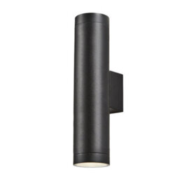 Litecraft Lonan Black 2 Lamp Modern Outdoor Up And Down Led Wall Light - thumbnail 2