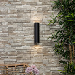 Litecraft Lonan Black 2 Lamp Modern Outdoor Up And Down Led Wall Light - thumbnail 1