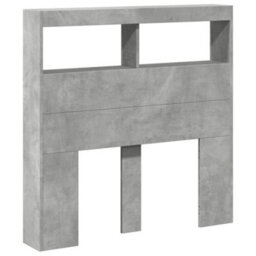 Berkfield Headboard Cabinet With Led Concrete Grey 100X17X102 Cm - thumbnail 3