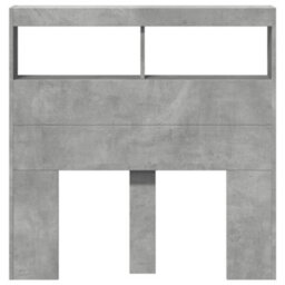 Berkfield Headboard Cabinet With Led Concrete Grey 100X17X102 Cm - thumbnail 6