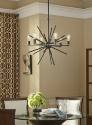 Elegant 6 Bulb Chandelier Pendant Light In Western Bronze Finish - Led E27 60W Compatible - thumbnail 2