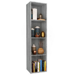 Berkfield Book Cabinet/tv Cabinet Grey Sonoma 36X30X143 Cm Engineered Wood - thumbnail 9