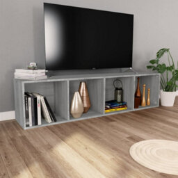 Berkfield Book Cabinet/tv Cabinet Grey Sonoma 36X30X143 Cm Engineered Wood - thumbnail 8