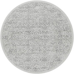 Livabliss Round Roma-Vintage Off-White Grey Charcoal Traditional Boho Living Dining Bedroom Rug 160 X 160 Cm Easy Care, Non Shedding
