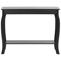 Beliani Black Console Table 100 X 30 Cm French-Inspired Queen Anne Legs - thumbnail 1