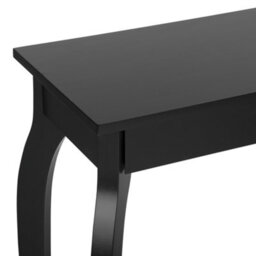 Beliani Black Console Table 100 X 30 Cm French-Inspired Queen Anne Legs - thumbnail 5