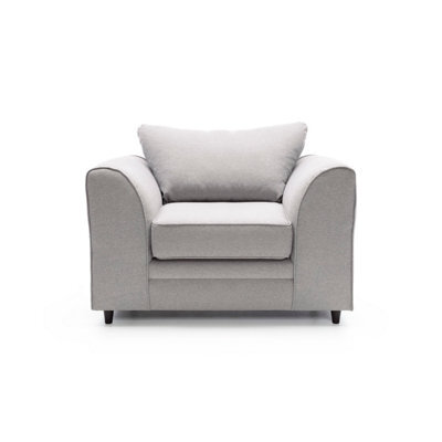 Abakus Direct Darcy Armchair In Light Grey Linen Fabric - image 1