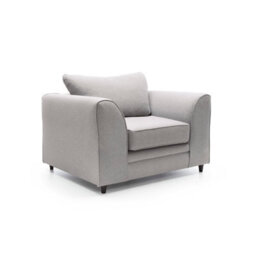 Abakus Direct Darcy Armchair In Light Grey Linen Fabric - thumbnail 2