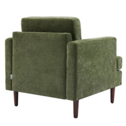 Living And Home Mid-Century Green Chenille Fabric Single Sofa Armchair - thumbnail 3