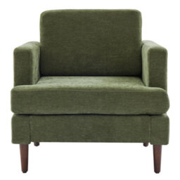 Living And Home Mid-Century Green Chenille Fabric Single Sofa Armchair - thumbnail 2
