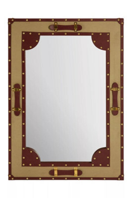 Orsina Canvas And Leather Trim Wall Mirror - image 1