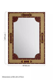 Orsina Canvas And Leather Trim Wall Mirror - thumbnail 6