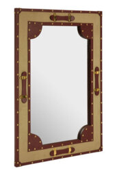 Orsina Canvas And Leather Trim Wall Mirror - thumbnail 2
