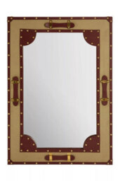 Orsina Canvas And Leather Trim Wall Mirror - thumbnail 1
