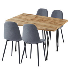 Hallowood Furniture Cullompton Large Dining Table (1.2M) With 4 Dark Grey Fabric Chairs - thumbnail 8