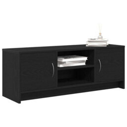 Berkfield Tv Cabinet Black Oak 102X30X37.5 Cm Engineered Wood - thumbnail 4