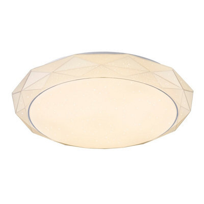 Luminosa Lighting Luminosa Andi Decorative Flush Ceiling Light White 1X Rgb Led Dimmable 3000-6500K Remote Control - image 1