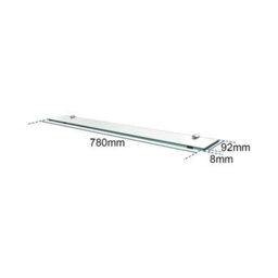 Emke Wall Mounted Glass Shelf, Glass Floating Storage Shelf, 780X92X8mm - thumbnail 8