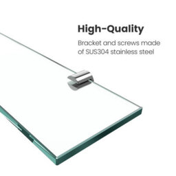 Emke Wall Mounted Glass Shelf, Glass Floating Storage Shelf, 780X92X8mm - thumbnail 2
