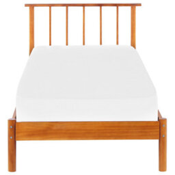 Beliani Eu Pine Wood Single Bed 3Ft With Slim Vertical Headboard And Slatted Frame - thumbnail 1