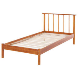 Beliani Eu Pine Wood Single Bed 3Ft With Slim Vertical Headboard And Slatted Frame - thumbnail 5