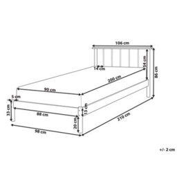 Beliani Eu Pine Wood Single Bed 3Ft With Slim Vertical Headboard And Slatted Frame - thumbnail 4