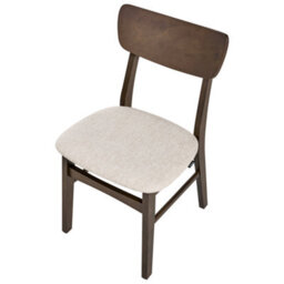 Beliani Set Of 2 Dining Chairs Anoka Wood Dark Brown/ Beige - thumbnail 7