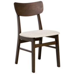 Beliani Set Of 2 Dining Chairs Anoka Wood Dark Brown/ Beige - thumbnail 4