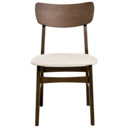 Beliani Set Of 2 Dining Chairs Anoka Wood Dark Brown/ Beige - thumbnail 5