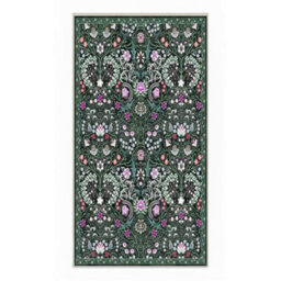 Decoranddecor Rug, Washable Rugs, Bedroom Kitchen Rugs, 80X150Cm, Non-Slip, Pet Friendly, Low Pile, Floral Rug - Cleo - thumbnail 2