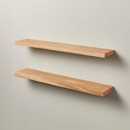 Off The Grain Oak Floating Shelf Made From Solid Oak - 60Cm (L) Wall Mounted Rustic Wooden Shelves - Pack Of 2 - thumbnail 3