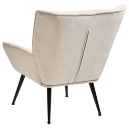 Wyld And Coco Retro Armchair Light Beige - Water-Repellent Upholstery, Quilted Padding, Steel Legs - thumbnail 5