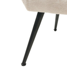 Wyld And Coco Retro Armchair Light Beige - Water-Repellent Upholstery, Quilted Padding, Steel Legs - thumbnail 7