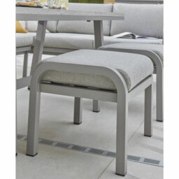 Kettler Como 4 Piece Corner Dining Set Aluminium Outdoor Sofa, Dining Table & 2 Footstools, Rope Detail, Rainsafe Fabric - thumbnail 5