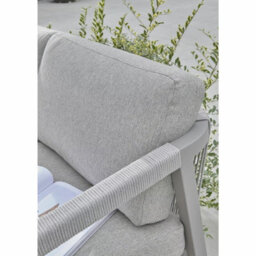 Kettler Como 4 Piece Corner Dining Set Aluminium Outdoor Sofa, Dining Table & 2 Footstools, Rope Detail, Rainsafe Fabric - thumbnail 6