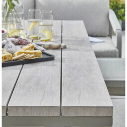 Kettler Como 4 Piece Corner Dining Set Aluminium Outdoor Sofa, Dining Table & 2 Footstools, Rope Detail, Rainsafe Fabric - thumbnail 3