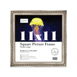 11X11 Silver Ornate Picture Frame (27.9 X 27.9Cm) Poster, Photo, Artwork, Gallery Wall Or Print - thumbnail 1