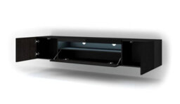Arte Luxurious Black Gloss Aura Media Console W200Cm H42Cm D37Cm - Modern & Spacious - thumbnail 2