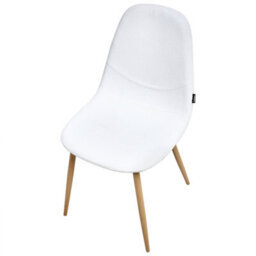 Wyld And Coco Corduroy White Armless Dining Chairs Set Of 2 - Vertical Stripe Fabric, Iron Legs - thumbnail 8
