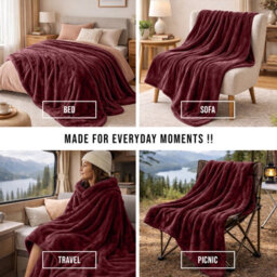 Pamposh Flannel Fleece Single Throw Blankets Microfiber Solid Blanket For Bed And Couch Ultrasoft Lightweight Plush Fleece Blanket - thumbnail 7