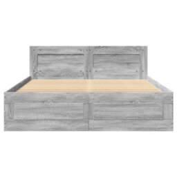 Berkfield Bed Frame With Headboard Without Mattress Grey Sonoma 140X200 Cm - thumbnail 5